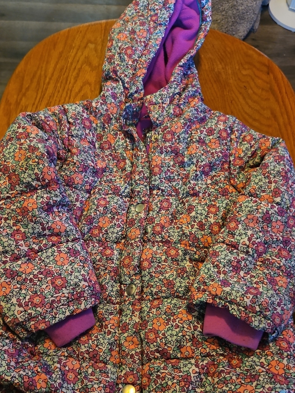 Carter's Floral Quilted Puffer Jacket in Pink & Purple